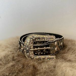 Small camo bling western belt